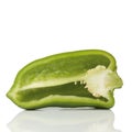 Sliced Ã¢â¬â¹Ã¢â¬â¹green bell pepper isolated on a white background Royalty Free Stock Photo